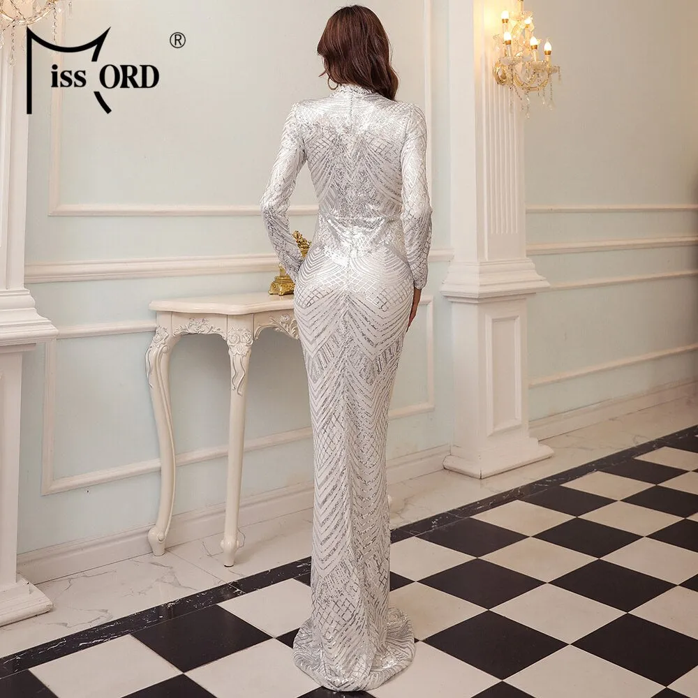 Elegant Reflective Evening Gown for Women