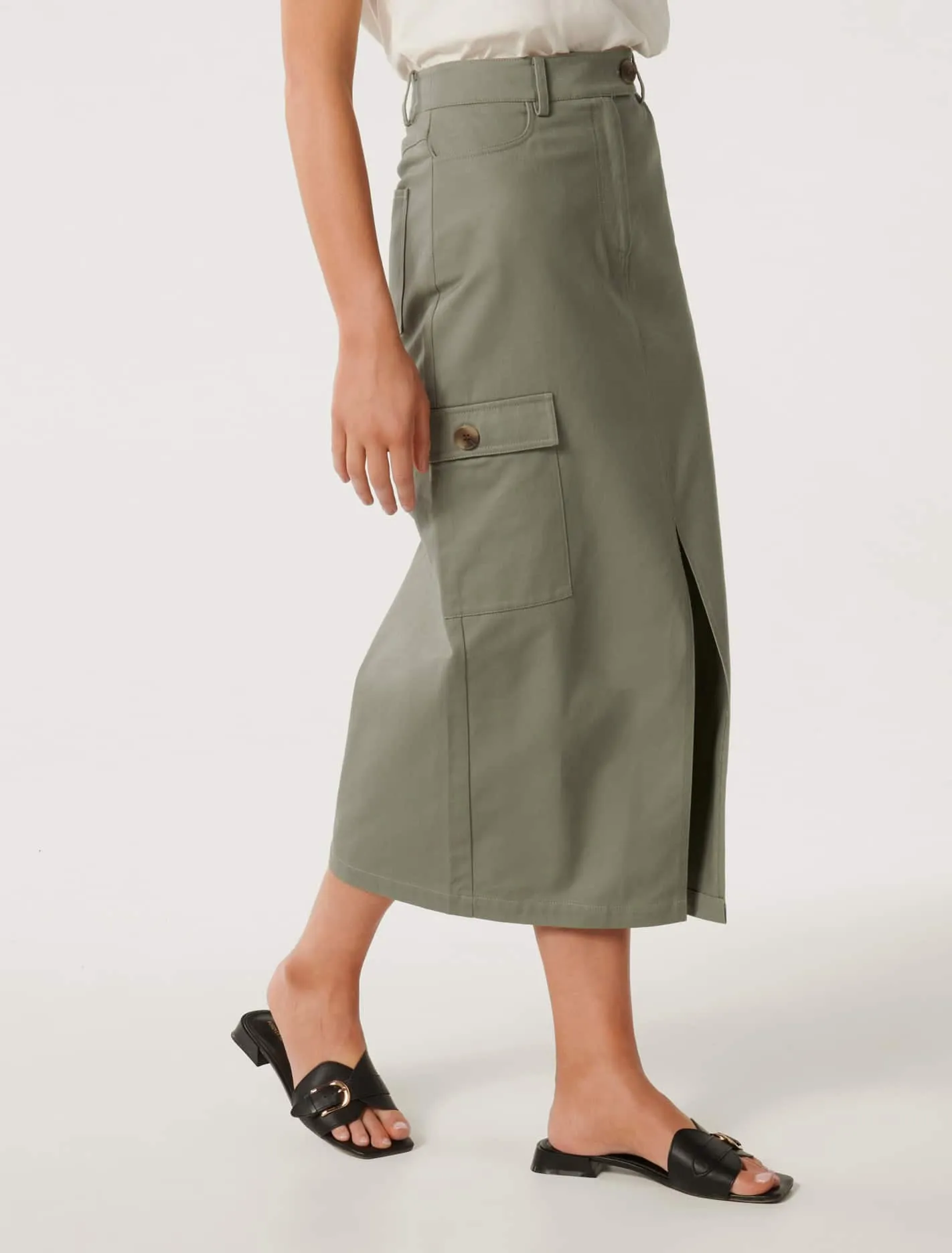 Evelyn Split Midi Skirt