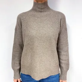 Everlane Mink Brown Cashmere Turtle Neck Jumper Medium