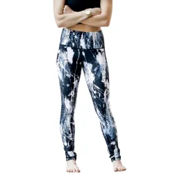 Feather Splash Leggings - Black White