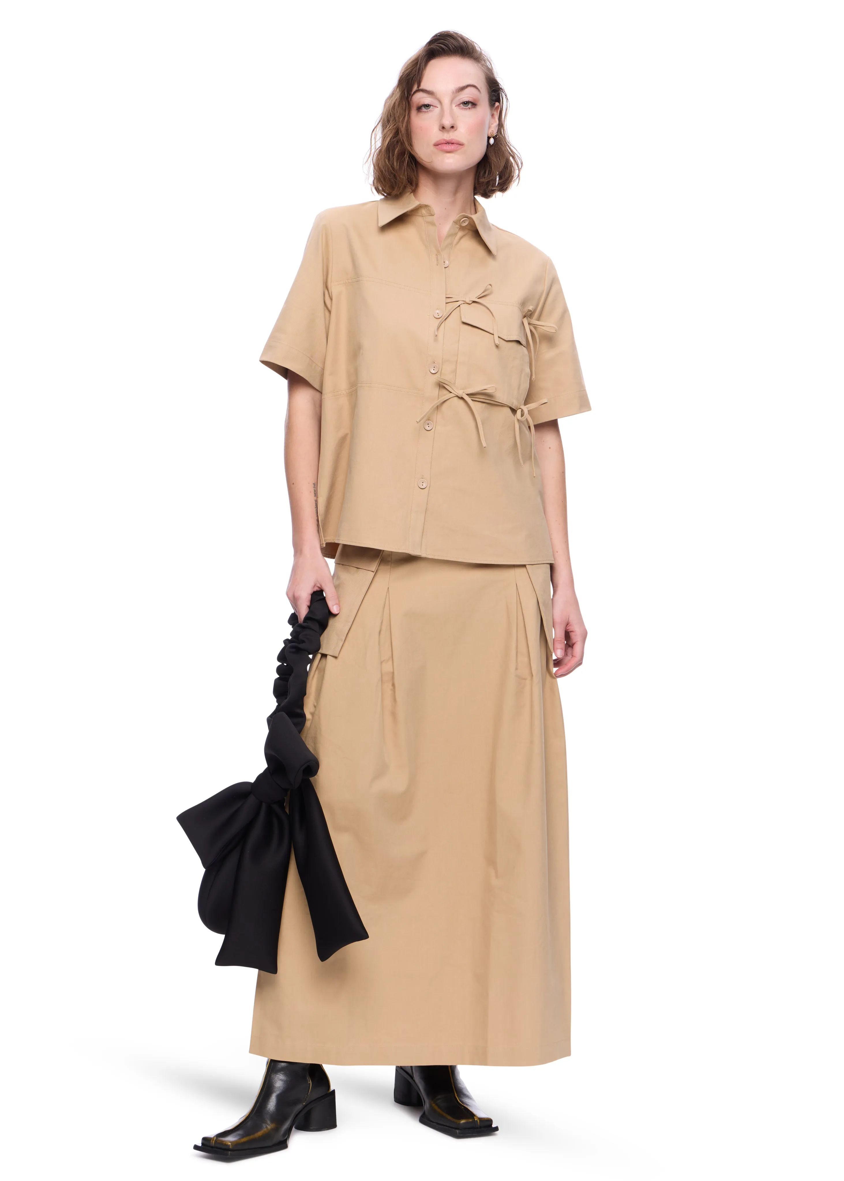 Find Me Now Cargo Pleated Midi Skirt