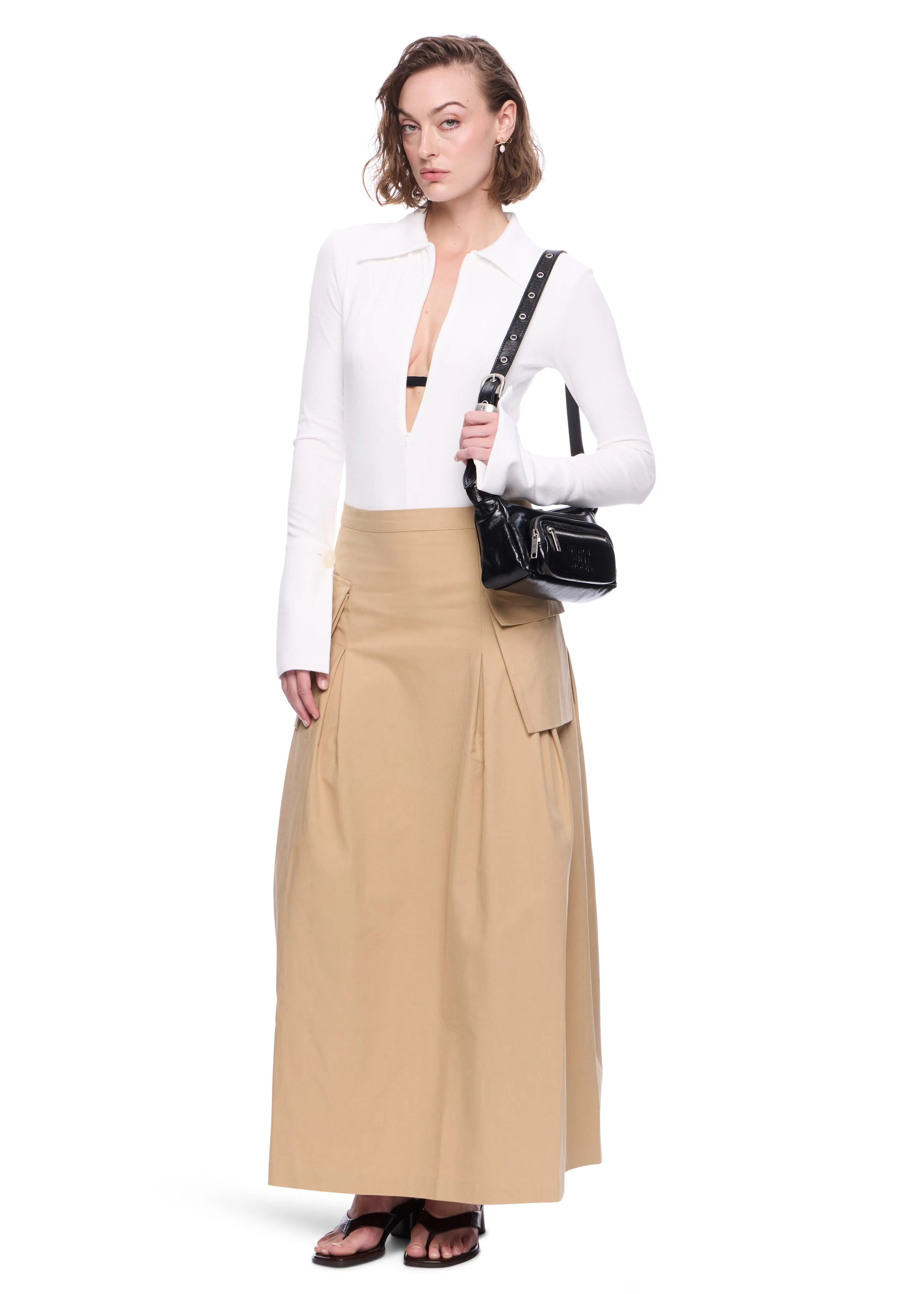 Find Me Now Cargo Pleated Midi Skirt