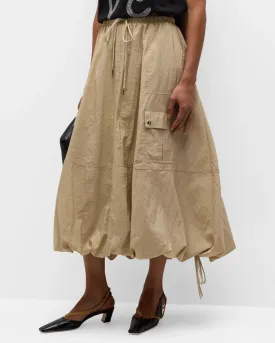 Finley Bubble Cargo Midi Skirt | Khaki