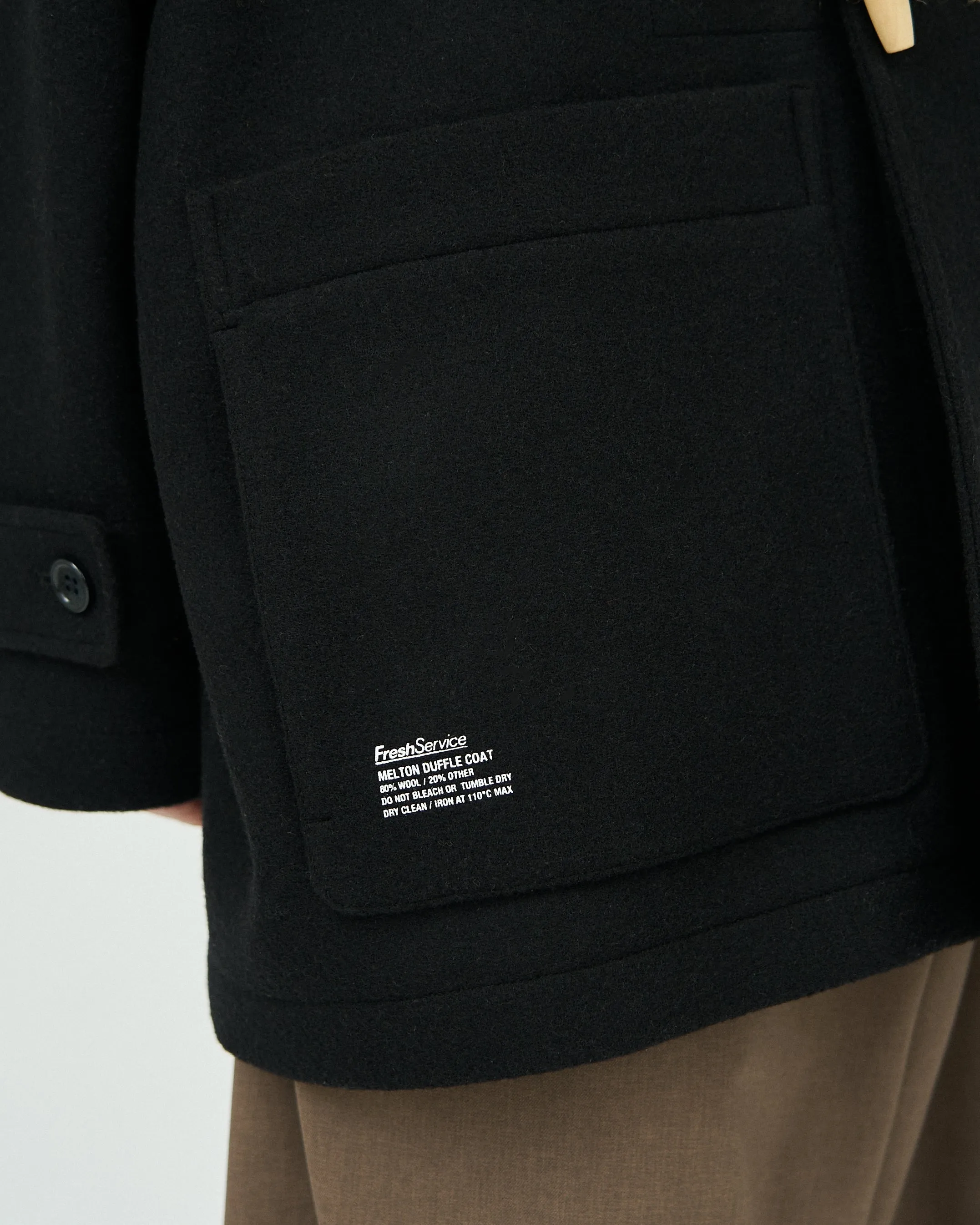 Fresh Service / MELTON DUFFLE COAT - BLACK