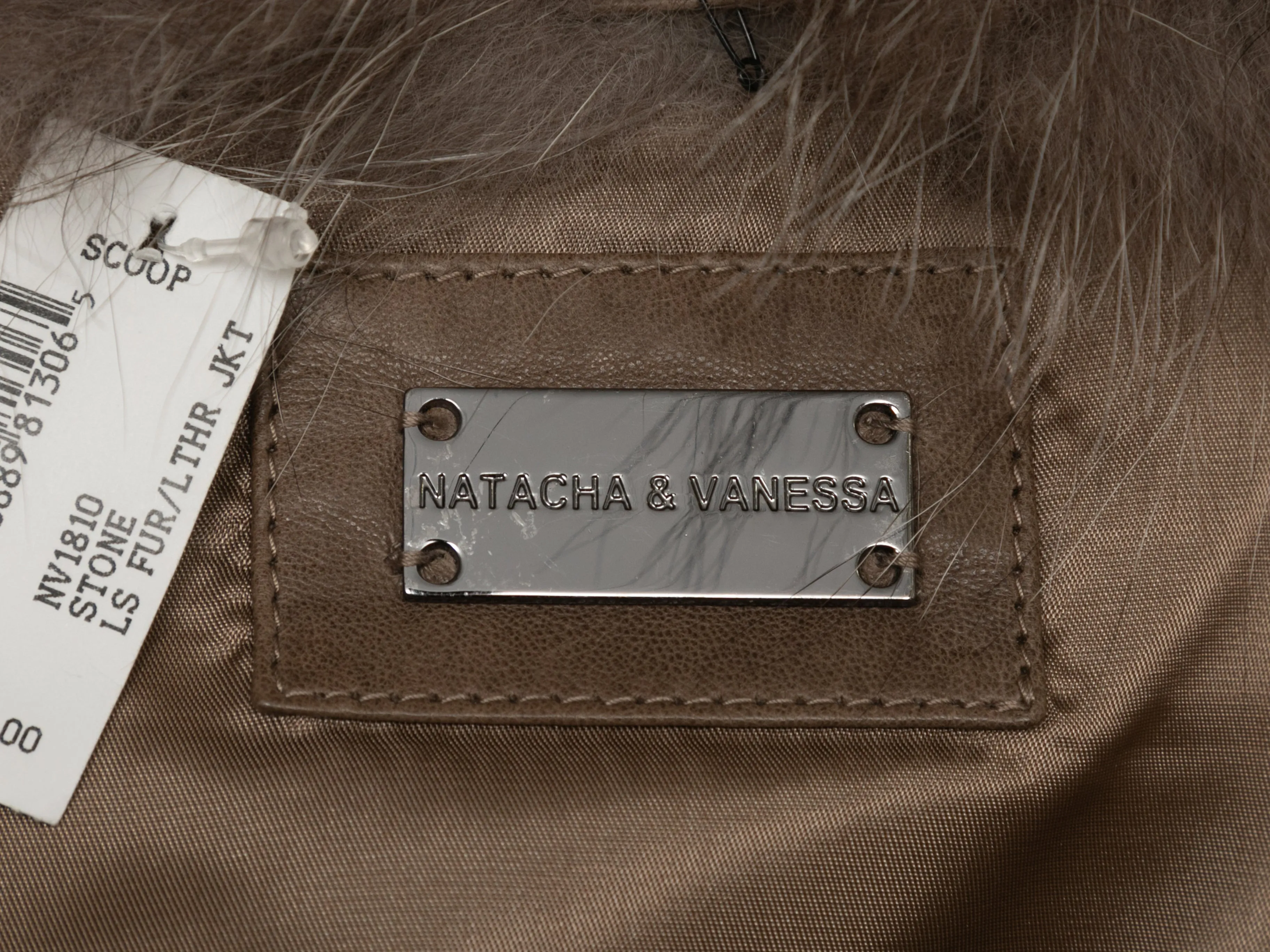 Grey Natacha & Vanessa Rabbit Fur & Fox Fox Zip Jacket Size FR 38