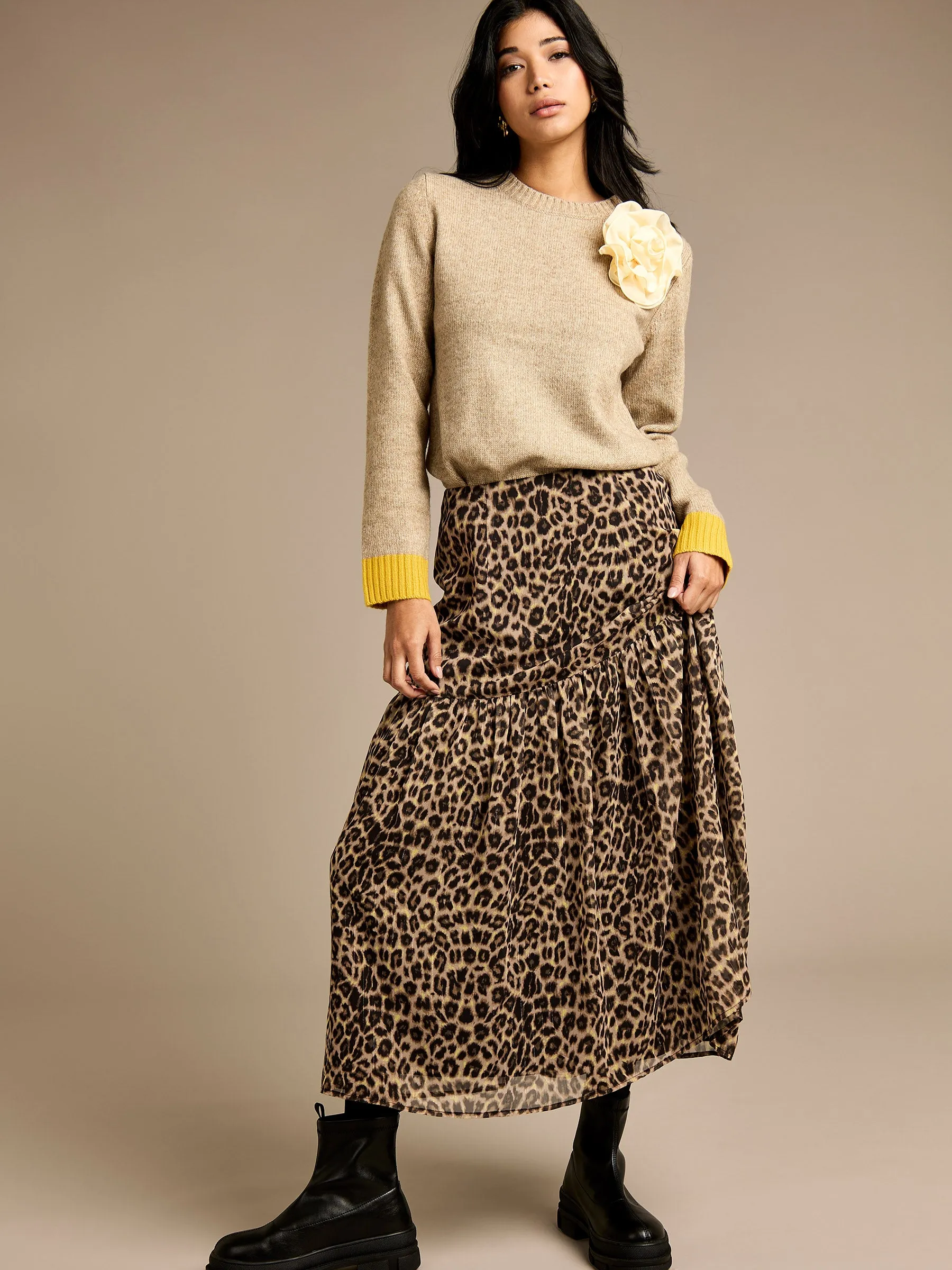 GWD Meril Leopard Print Skirt