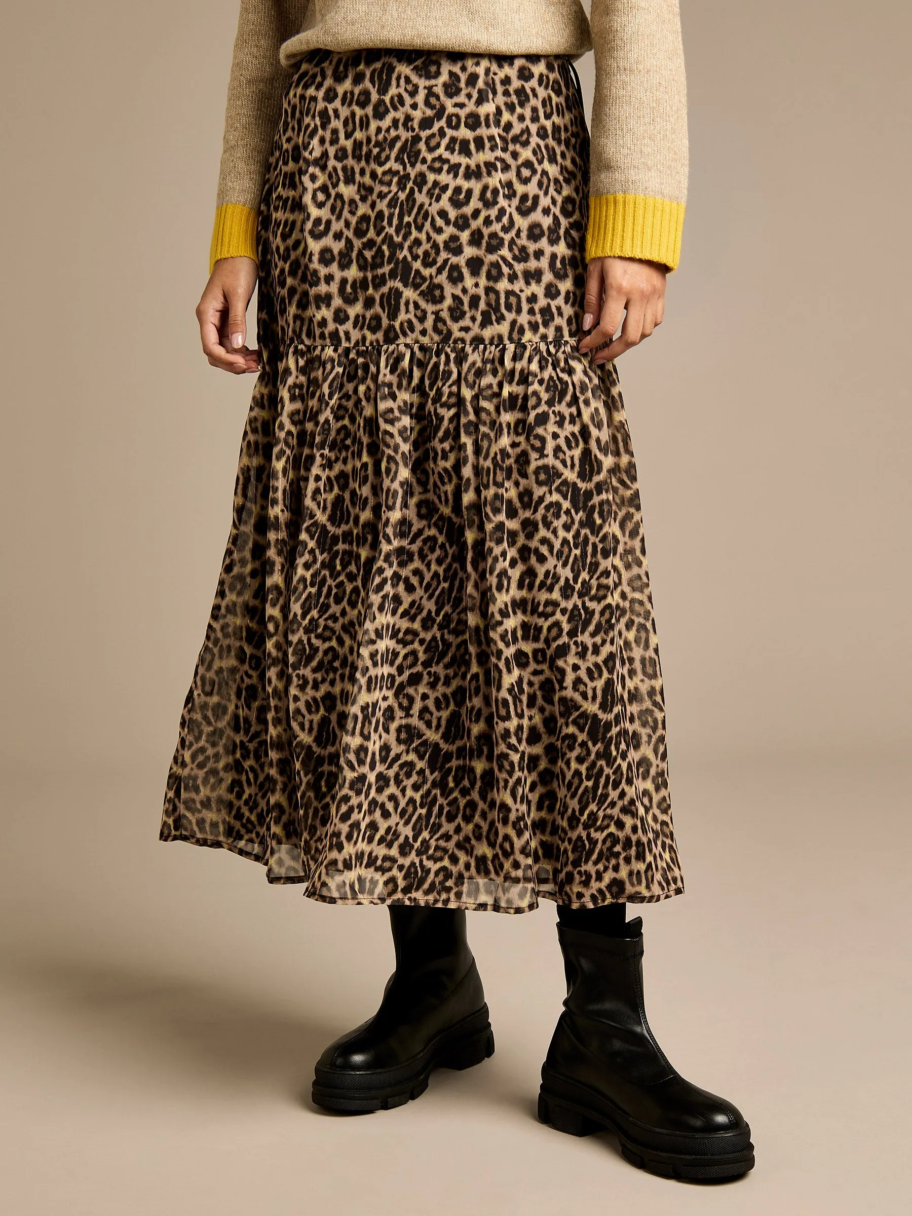 GWD Meril Leopard Print Skirt