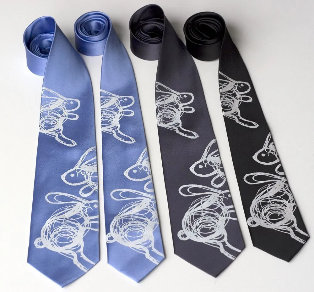 Hare Tie. Bunny Rabbit microfiber necktie