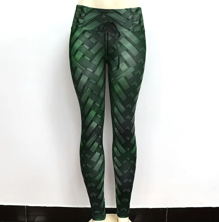 High Waist Iron Weave Print Push Up Yoga Workout Leggings