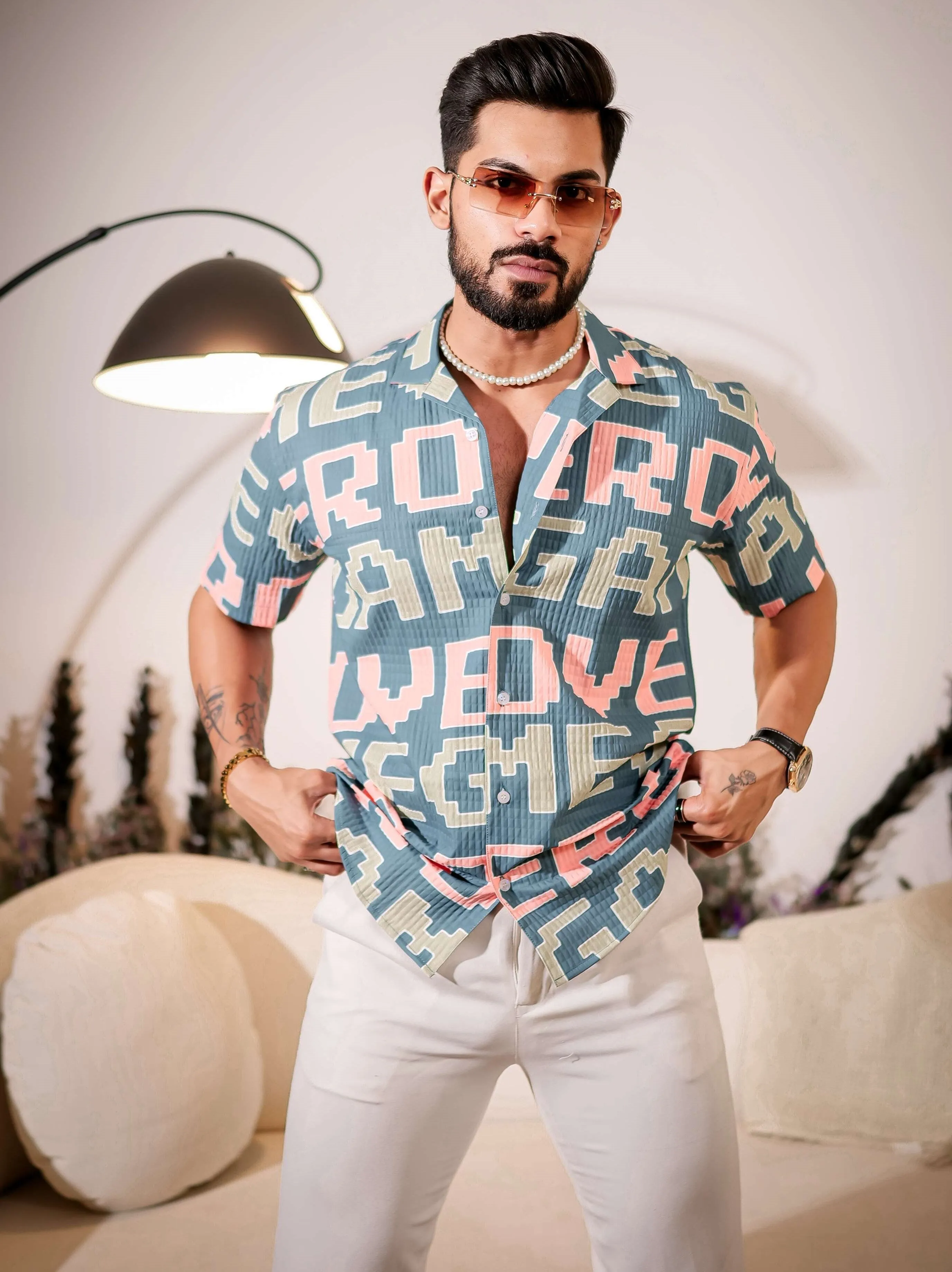 Hippie Blue Half Sleeve Imported Premium Shirt for Men's