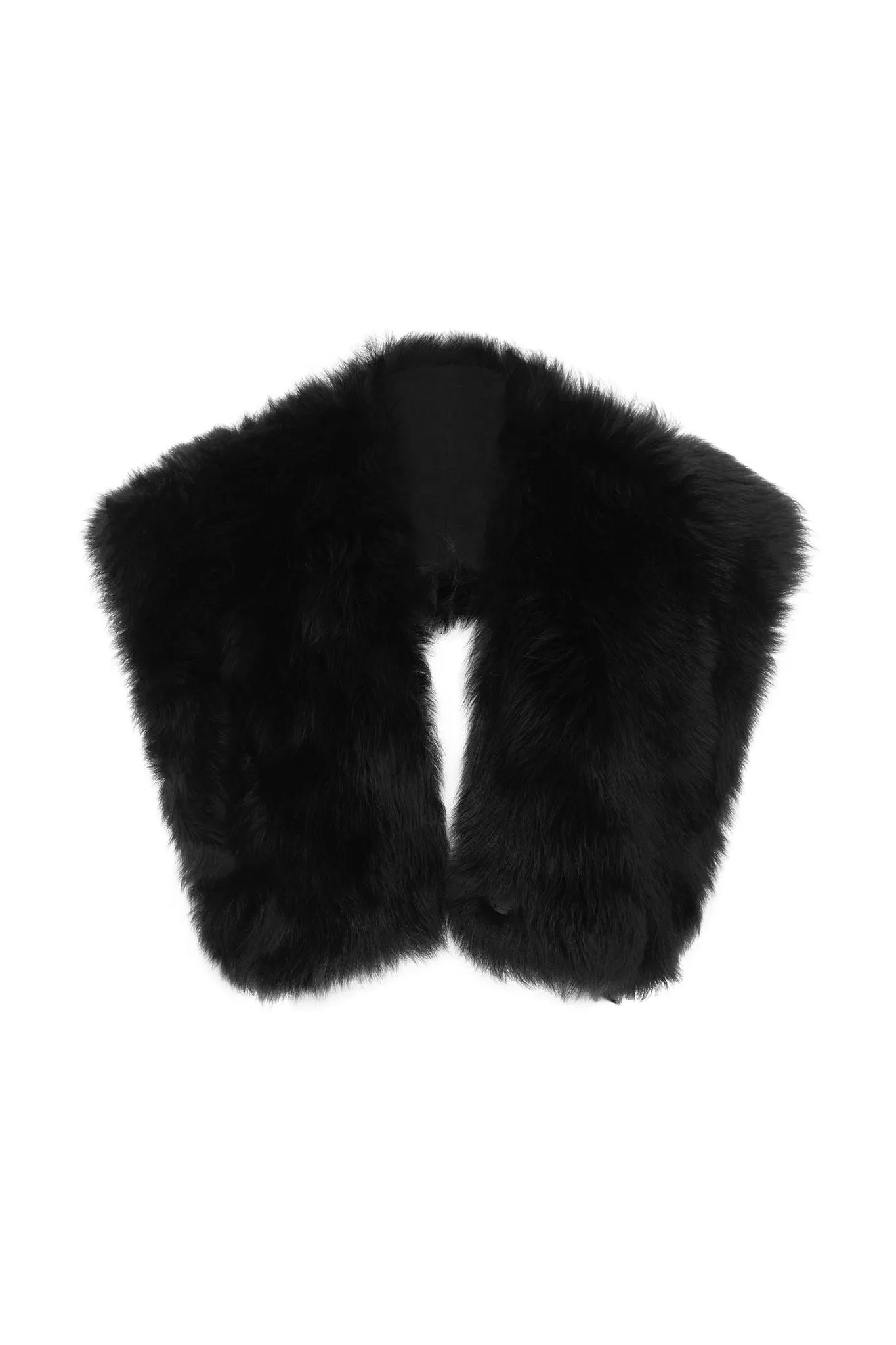 Jersey Oversized Collar Black Shearling