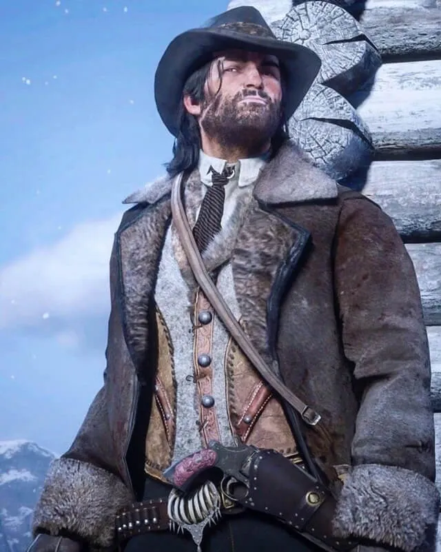 John Marston Brown Shearling Coat