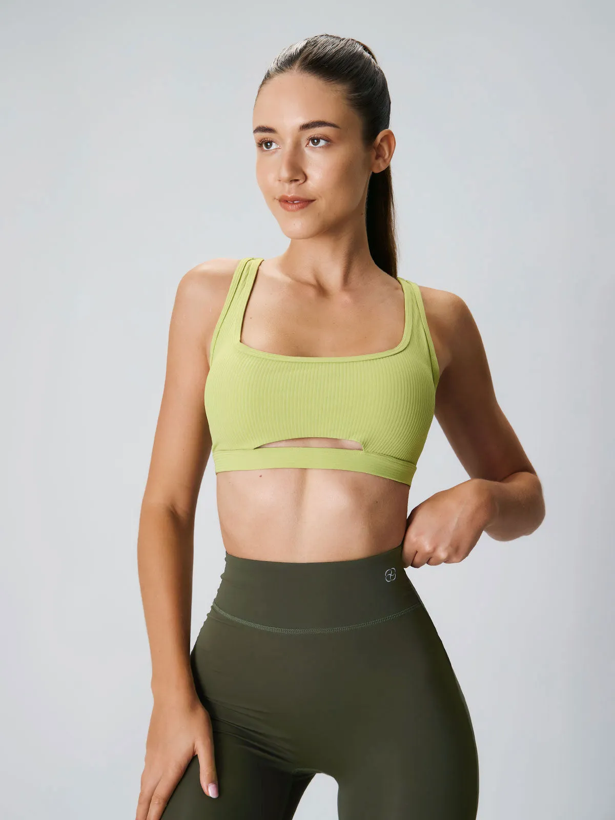 Light Green Cut Out Sports Bra