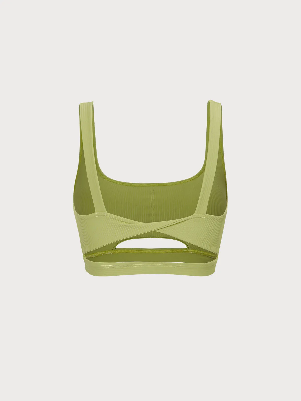 Light Green Cut Out Sports Bra