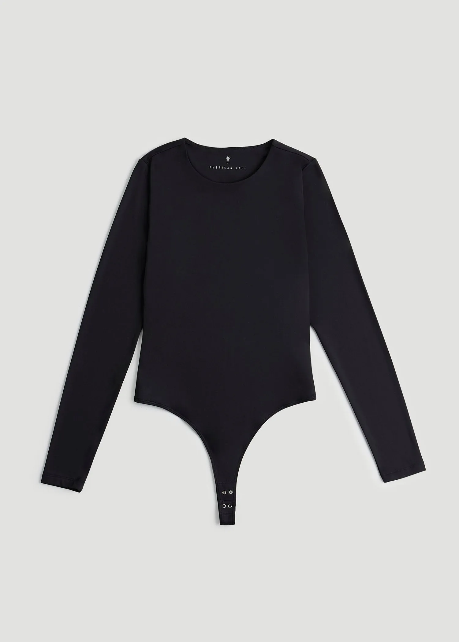 Long Sleeve Bodysuit for Tall Women in Black