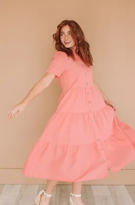 Lucy Pink Sherbet Dress- MCO - Nursing Friendly - Maternity Friendly