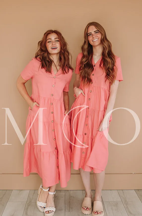 Lucy Pink Sherbet Dress- MCO - Nursing Friendly - Maternity Friendly