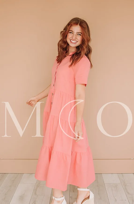 Lucy Pink Sherbet Dress- MCO - Nursing Friendly - Maternity Friendly