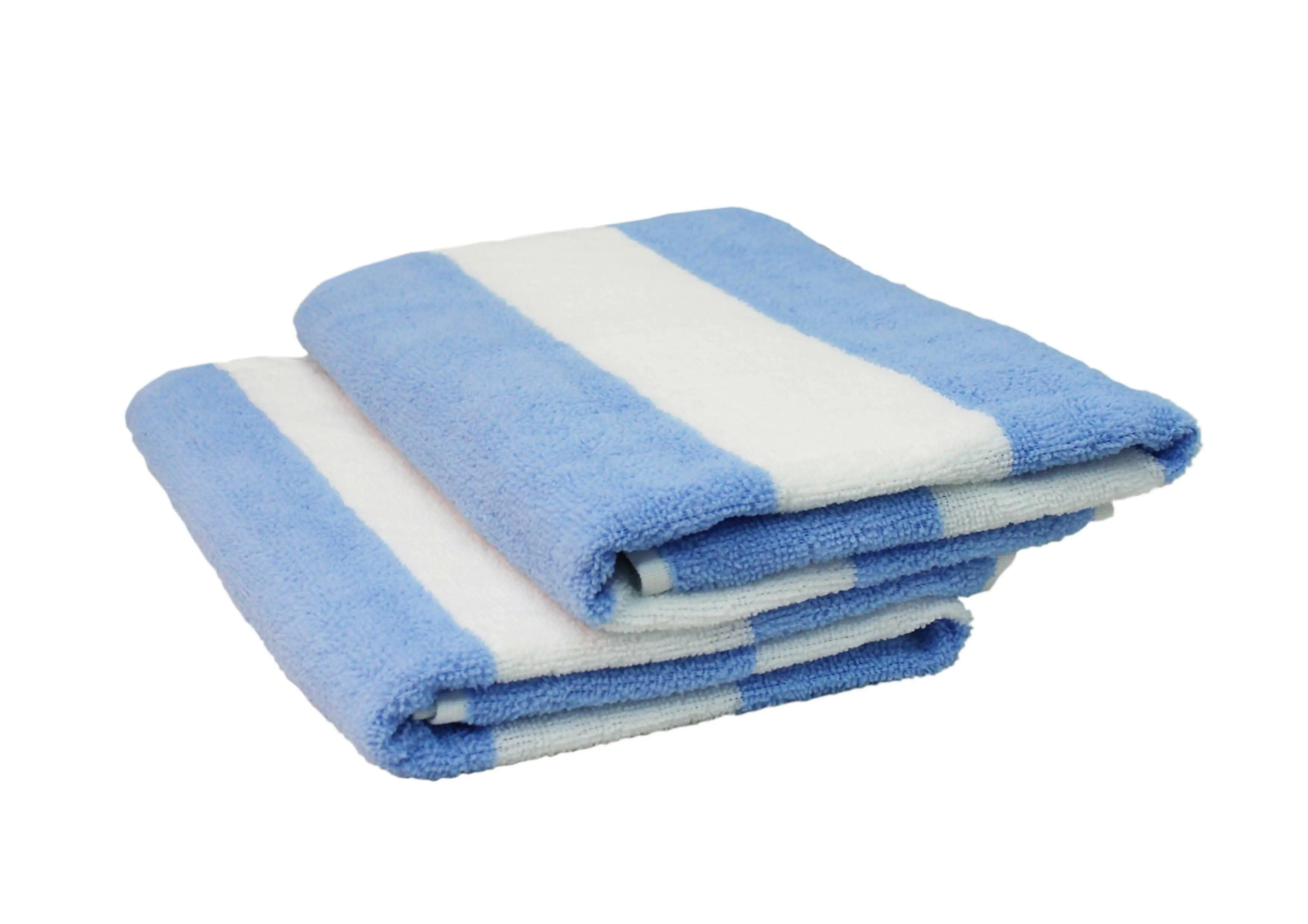 Lushomes Microfibre Towel, Quick Dry Bath Towel for Men Women kids, Large Size Towel Set of 2, Cabana Stripes, 24 x 52 Inch, home decor Items, 225 GSM (62x132 Cms, Set of 2, Sky Blue)