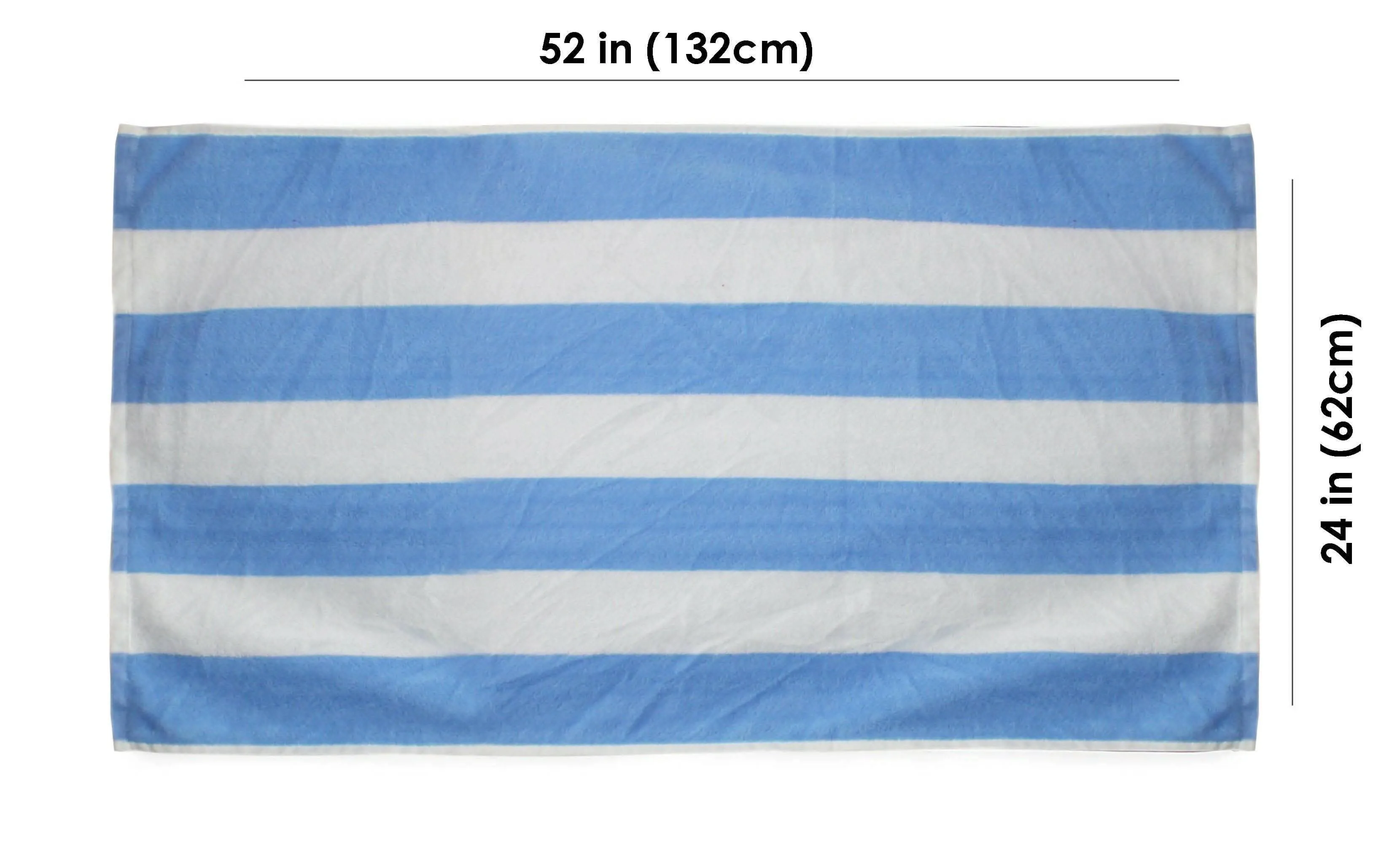 Lushomes Microfibre Towel, Quick Dry Bath Towel for Men Women kids, Large Size Towel Set of 2, Cabana Stripes, 24 x 52 Inch, home decor Items, 225 GSM (62x132 Cms, Set of 2, Sky Blue)