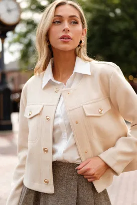 Many Directions Ivory Cropped Tweed Jacket