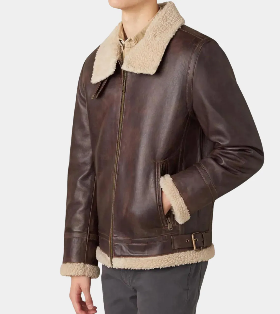 Mathew Men's Shearling Leather Jacket