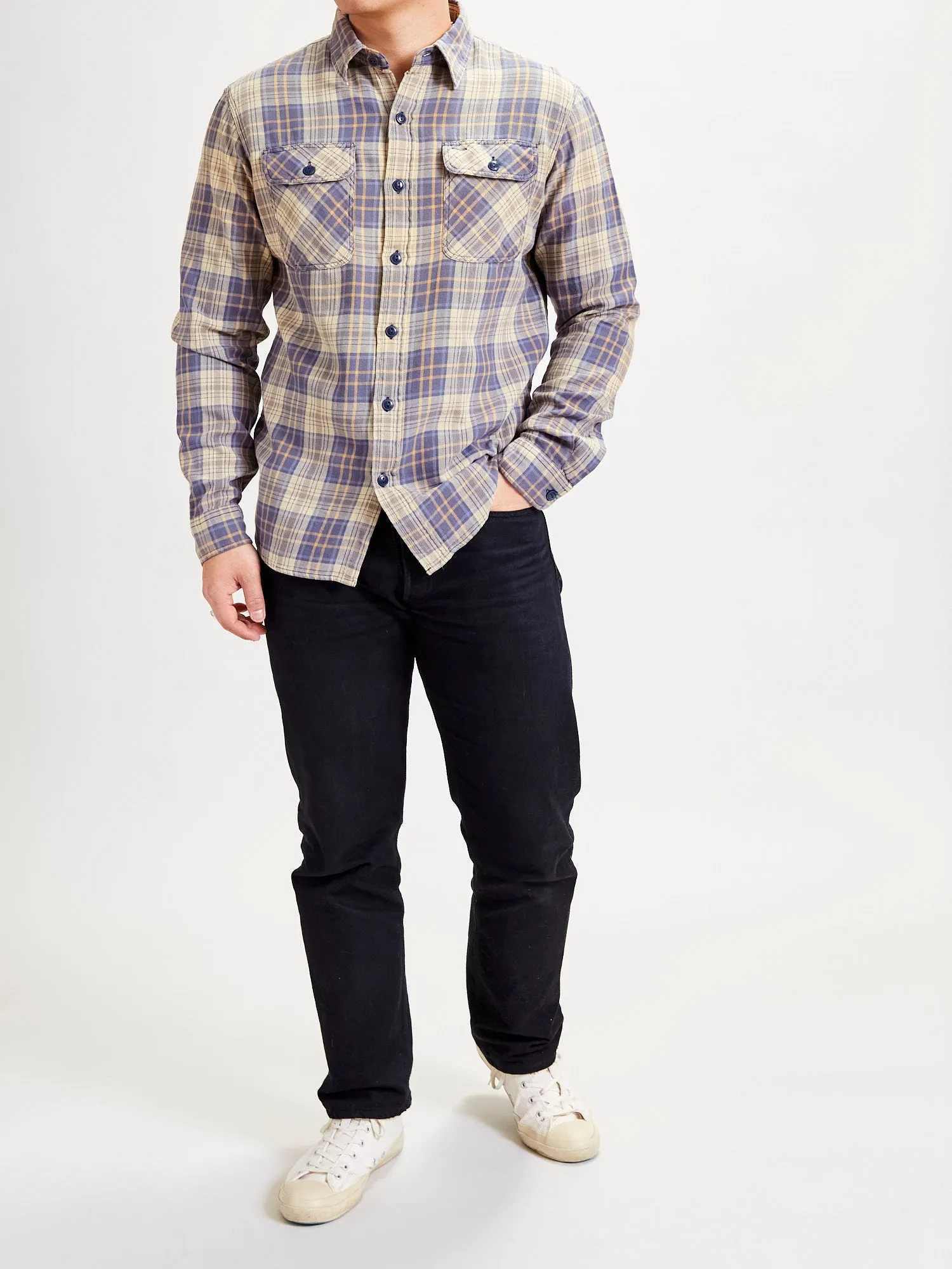 Matlock Work Shirt in Blue/Yellow