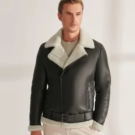 Men's Black RAF B3 Shearling Aviator Jacket