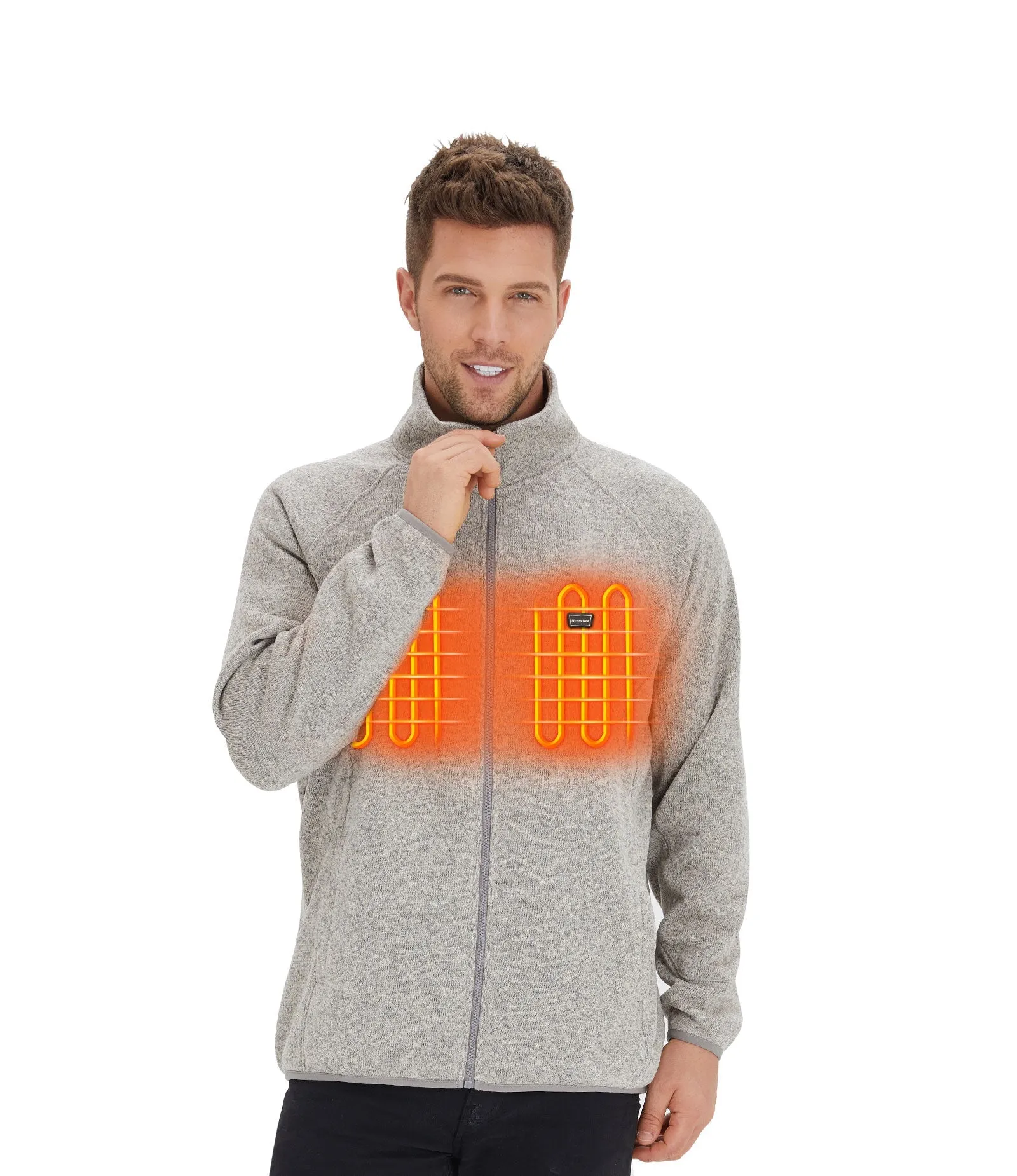 Men's Heated Fleece Jacket - Grey