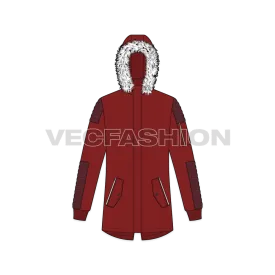 Mens Streetwear Fur Collar Hooded Parka jacket