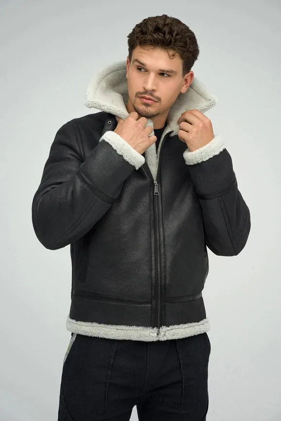 Merino Shearling Jacket For Men grey