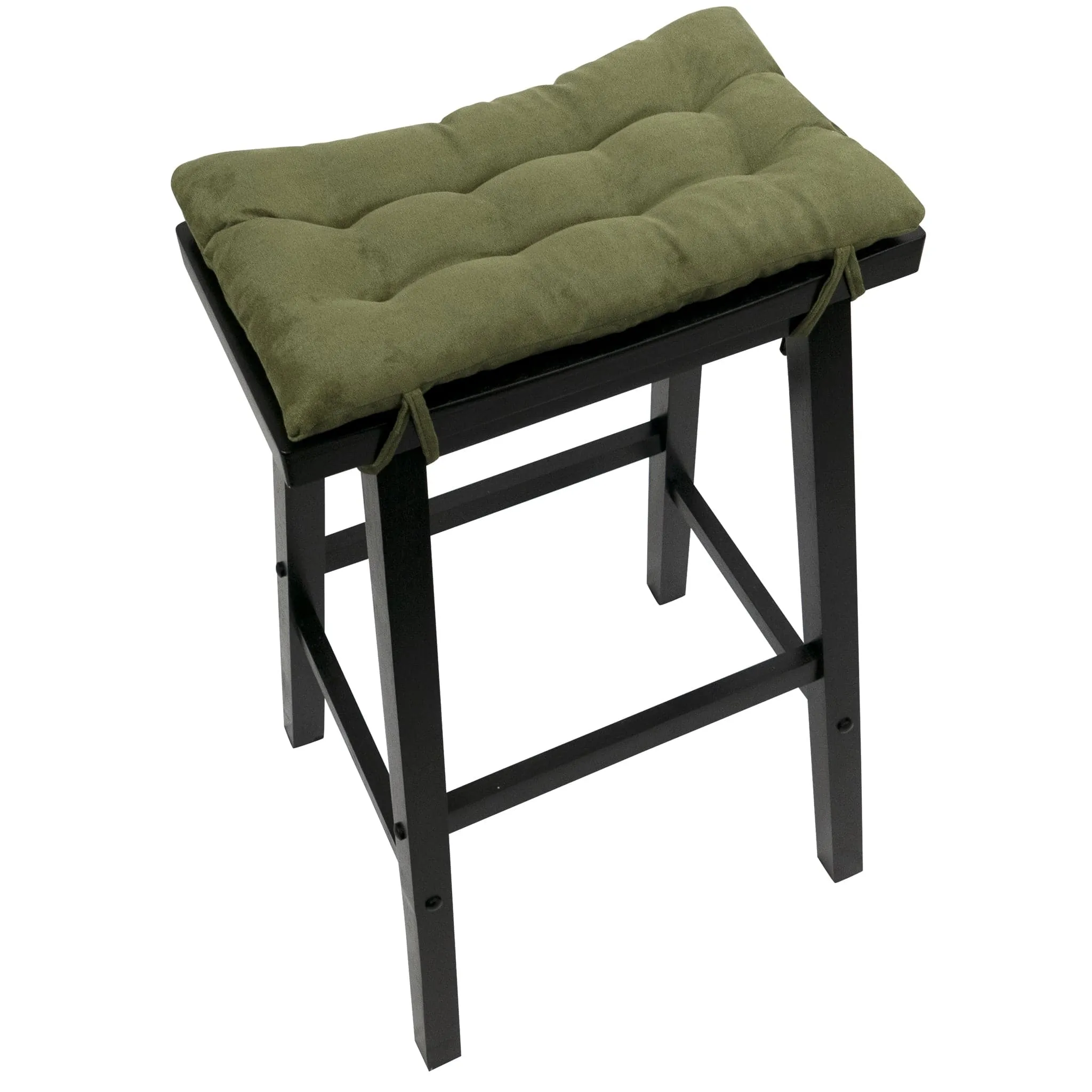 Micro-Suede Laurel Green Saddle Stool Cushions - Gaucho Stool  / Satori Seat Cushions