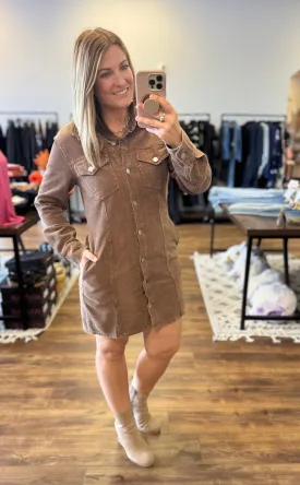 Mikayla - Corduroy Utility Dress