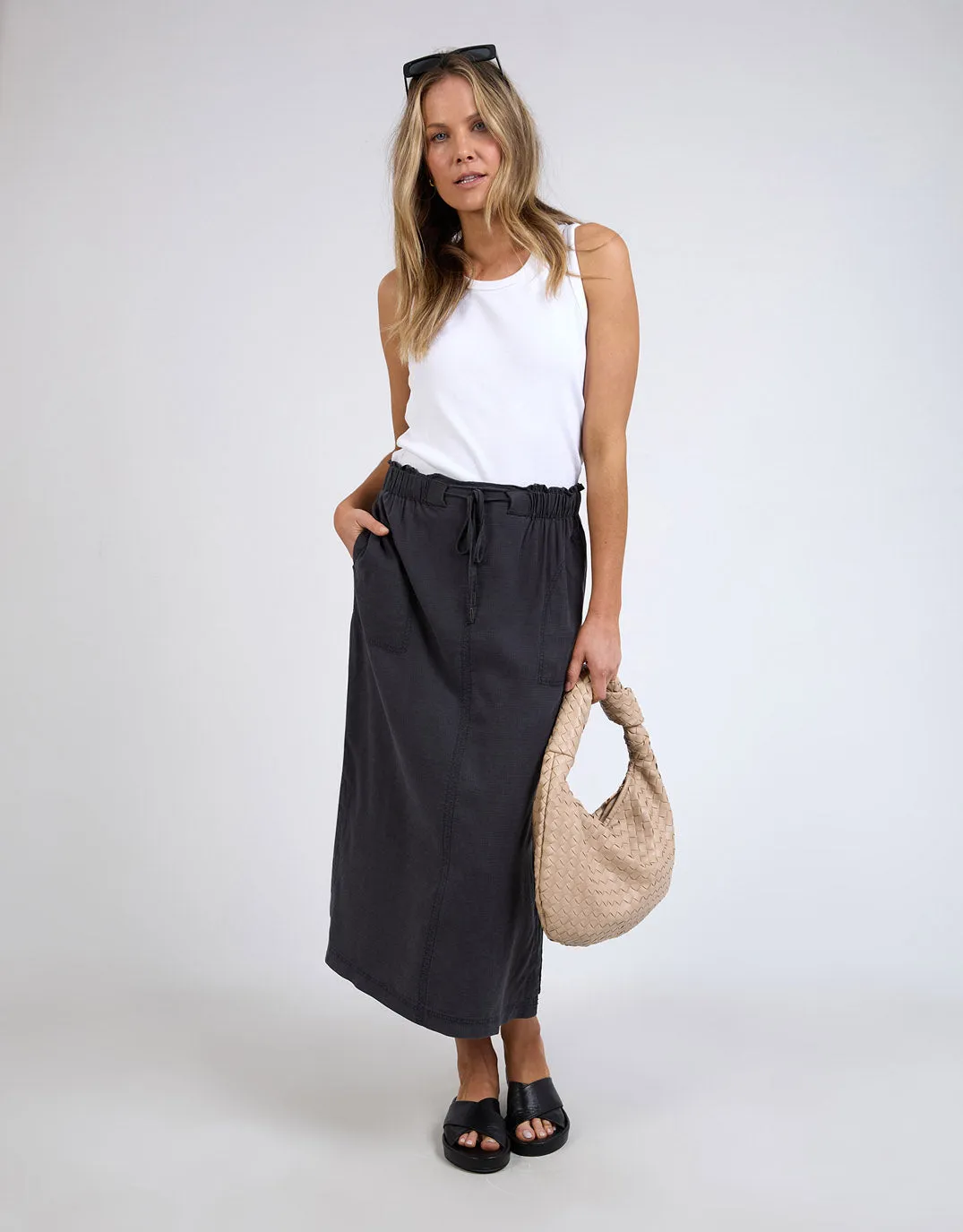 Mila Utility Skirt - Washed Black