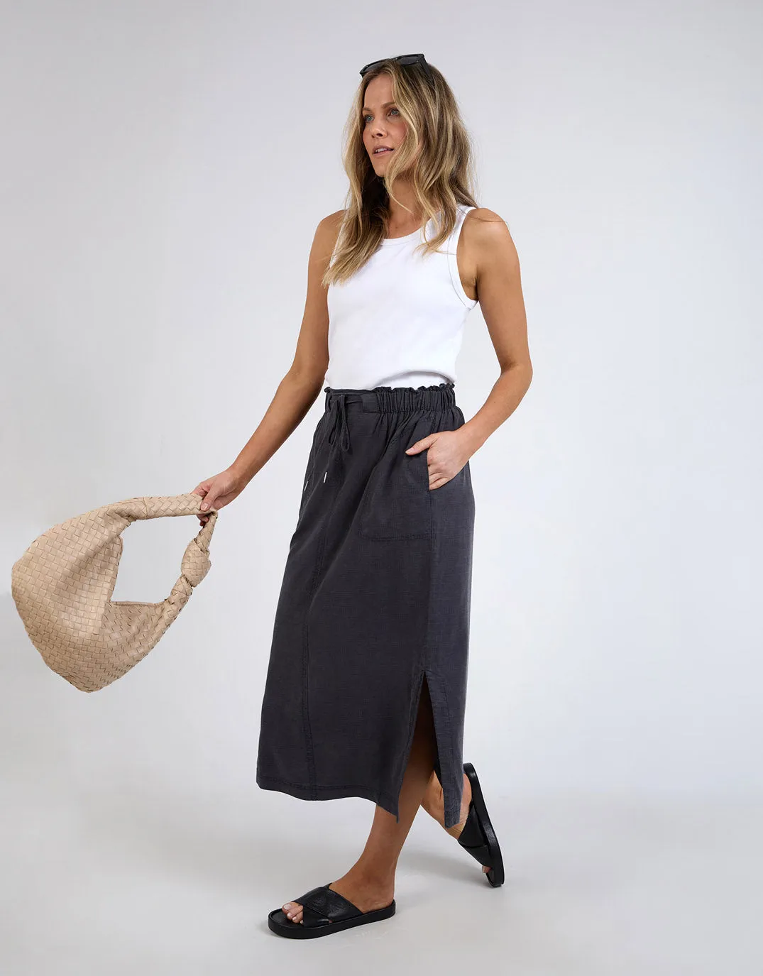 Mila Utility Skirt - Washed Black