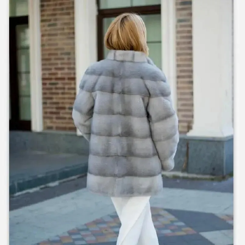 Mink Fur Oversized Thick Long Jacket