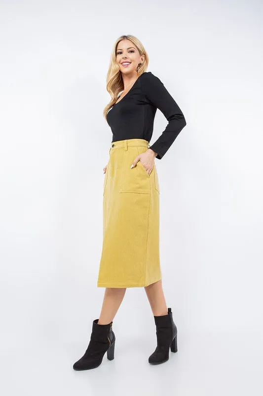 Mustard Camila Utility Skirt