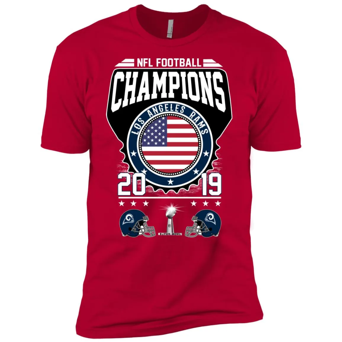 Nfl – Football Champions Los Angeles Rams Super Bowl 2019 Men Short Sleeve T-Shirt