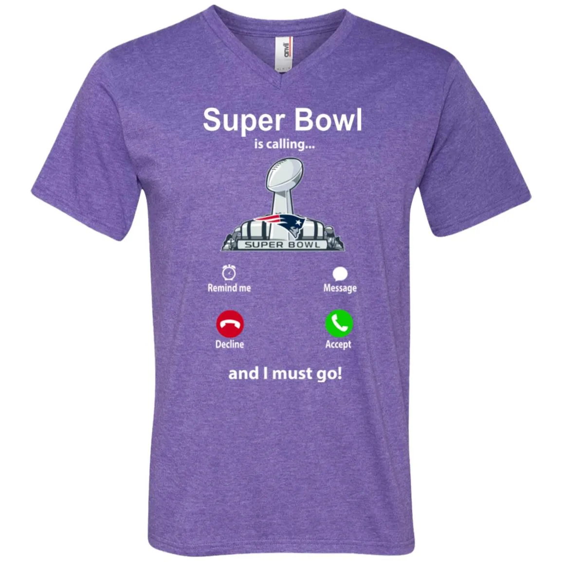 Nfl - Super Bowl Is Calling And I Must Go New England Patriots 2019 Football Men V-Neck T-Shirt