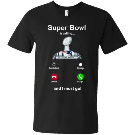 Nfl - Super Bowl Is Calling And I Must Go New England Patriots 2019 Football Men V-Neck T-Shirt