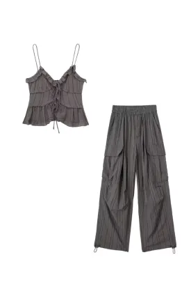 ‘Nina’ Tiered Strap Top & Cargo Pants (Sold Separately)