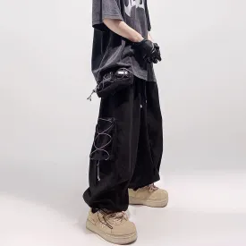 Noir Laced Cargo Pants