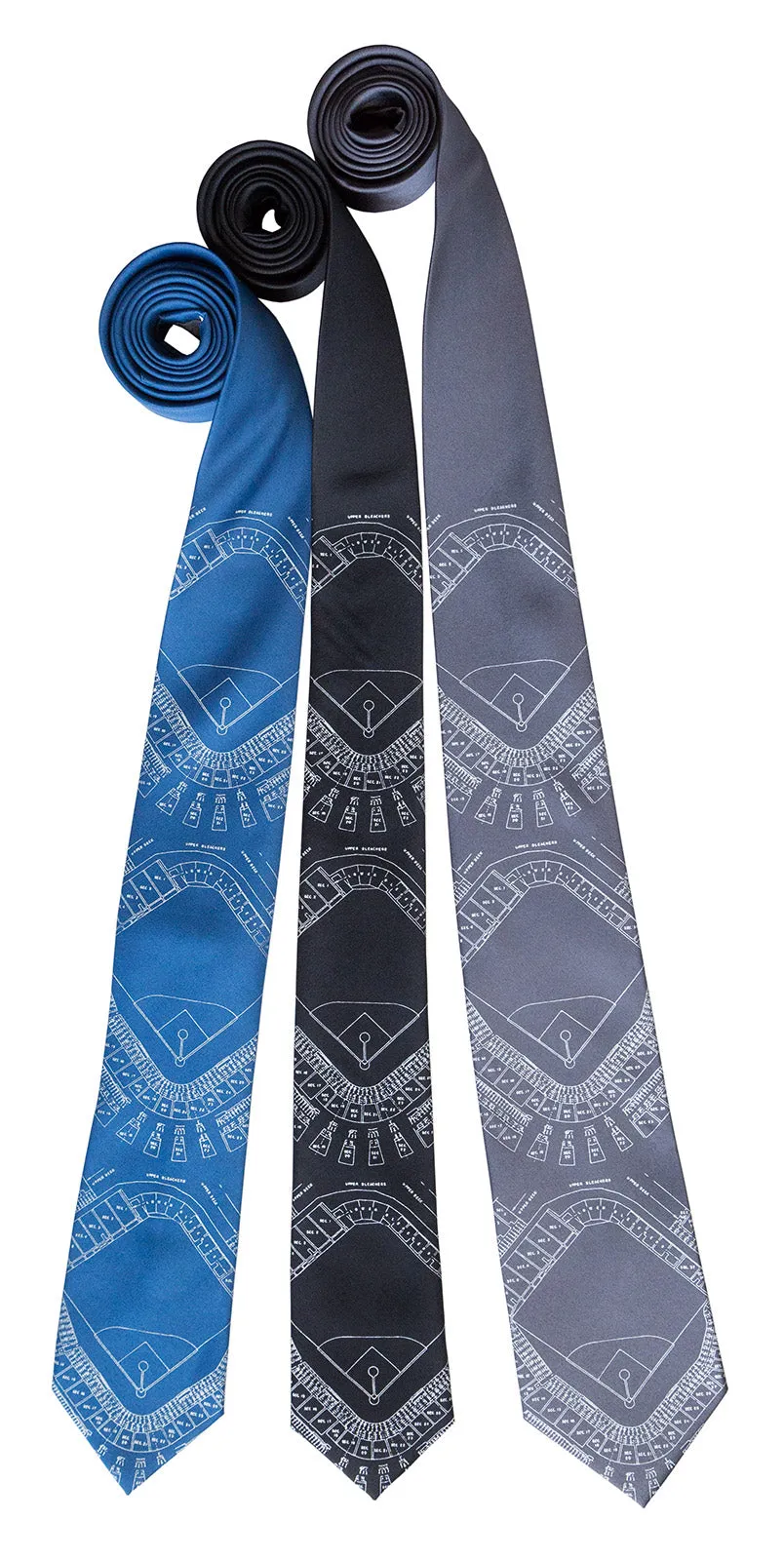 Old Tiger Stadium Blueprint Necktie, Historic Detroit Tie