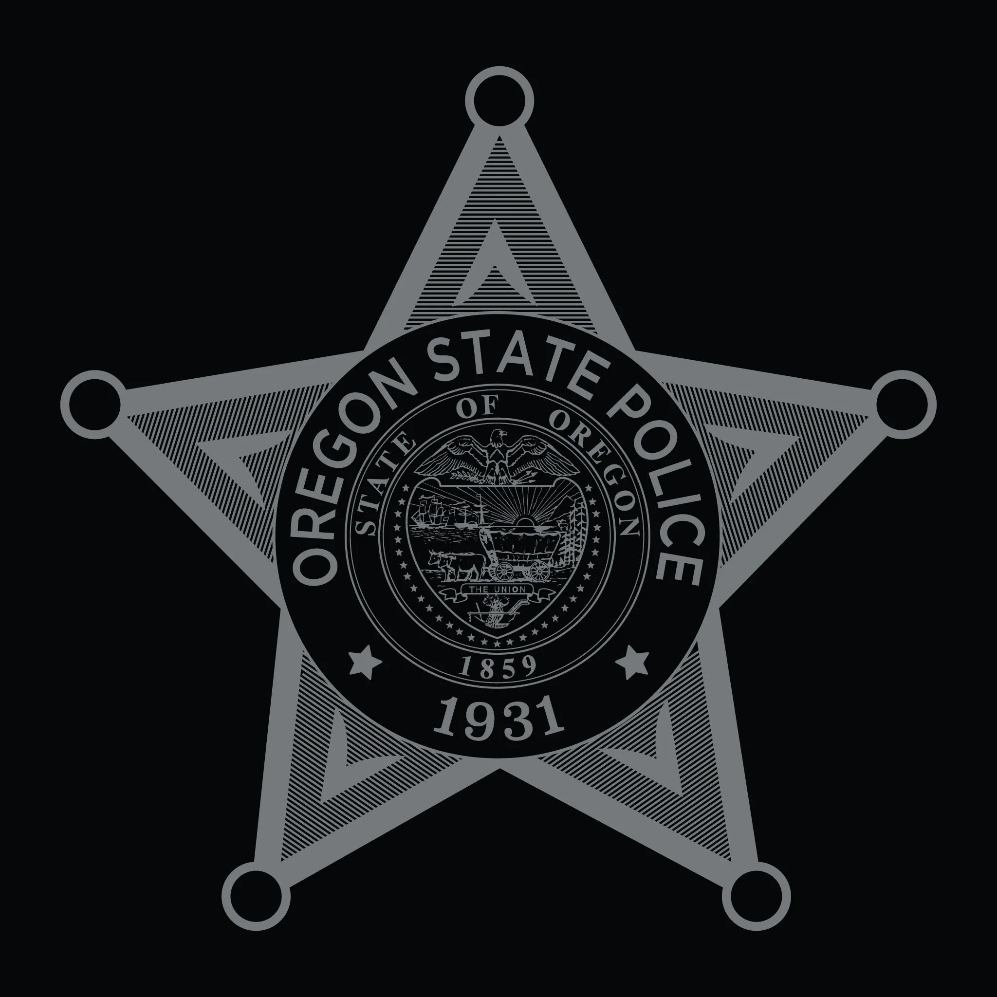 [OREGON STATE PD] TROOPER Utility Long Sleeve Shirt [BLK/GRY]