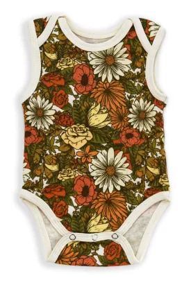 Organic Cotton Sleeveless Baby Bodysuit, Daisy