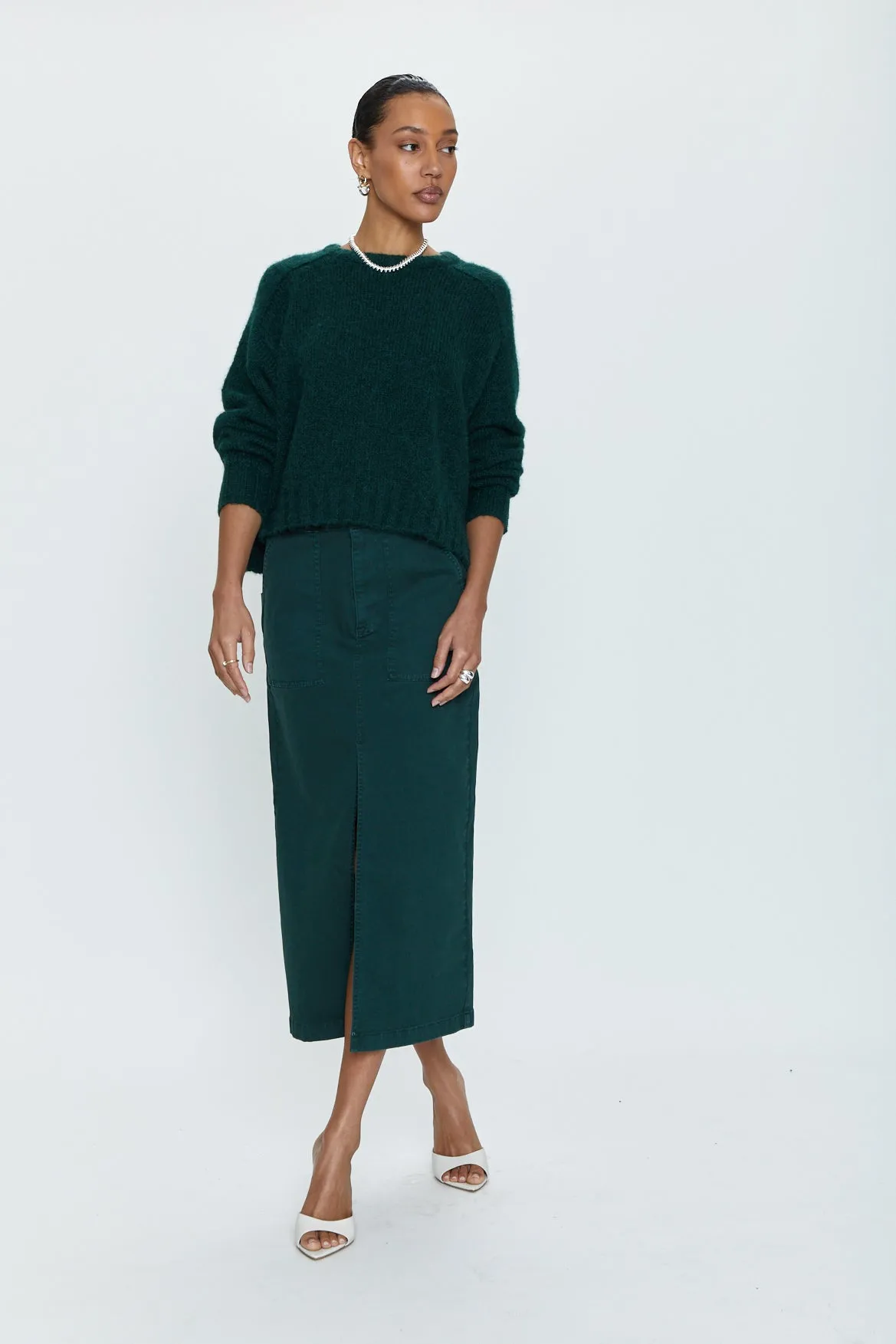 Pamela Skirt Utility Midi Skirt - Pine