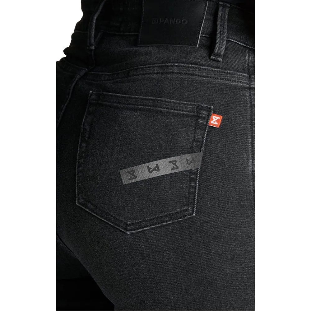 Pando Moto Kusari Cor 01 Ladies Skinny Fit Denim Jeans Black