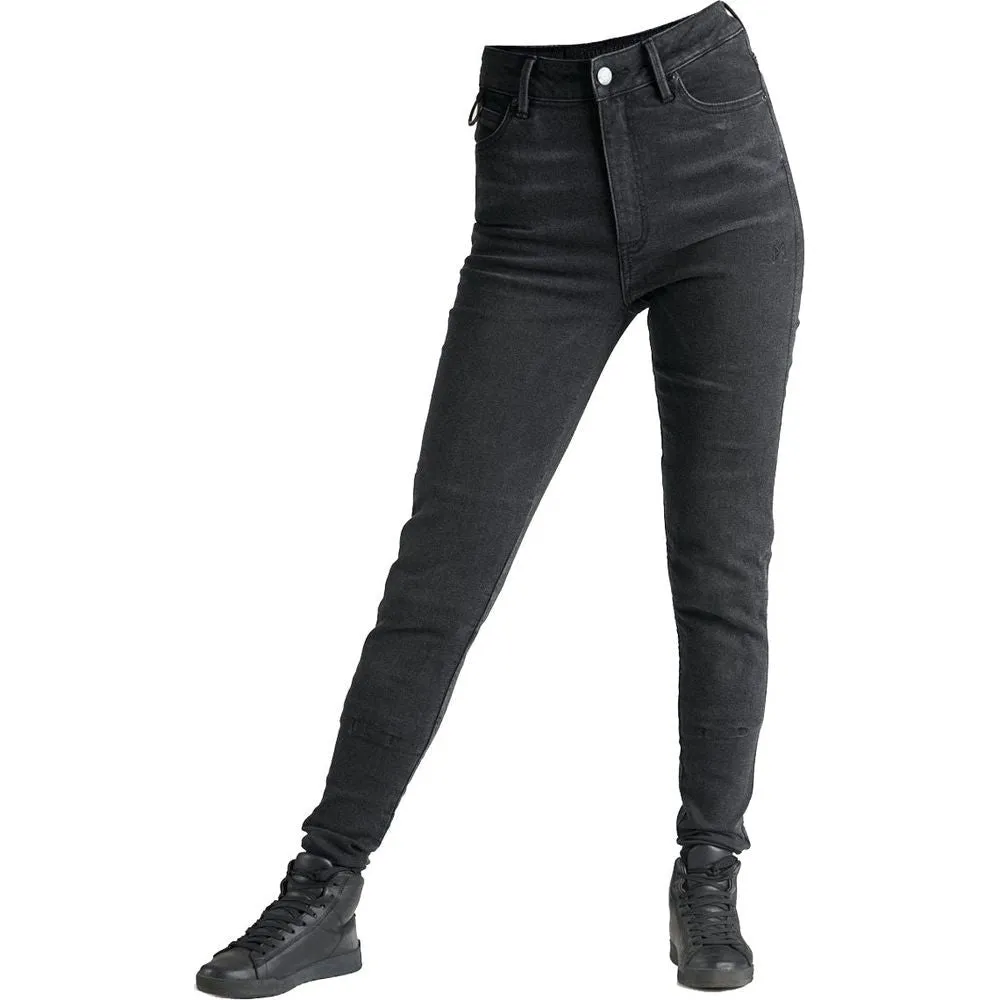 Pando Moto Kusari Cor 01 Ladies Skinny Fit Denim Jeans Black