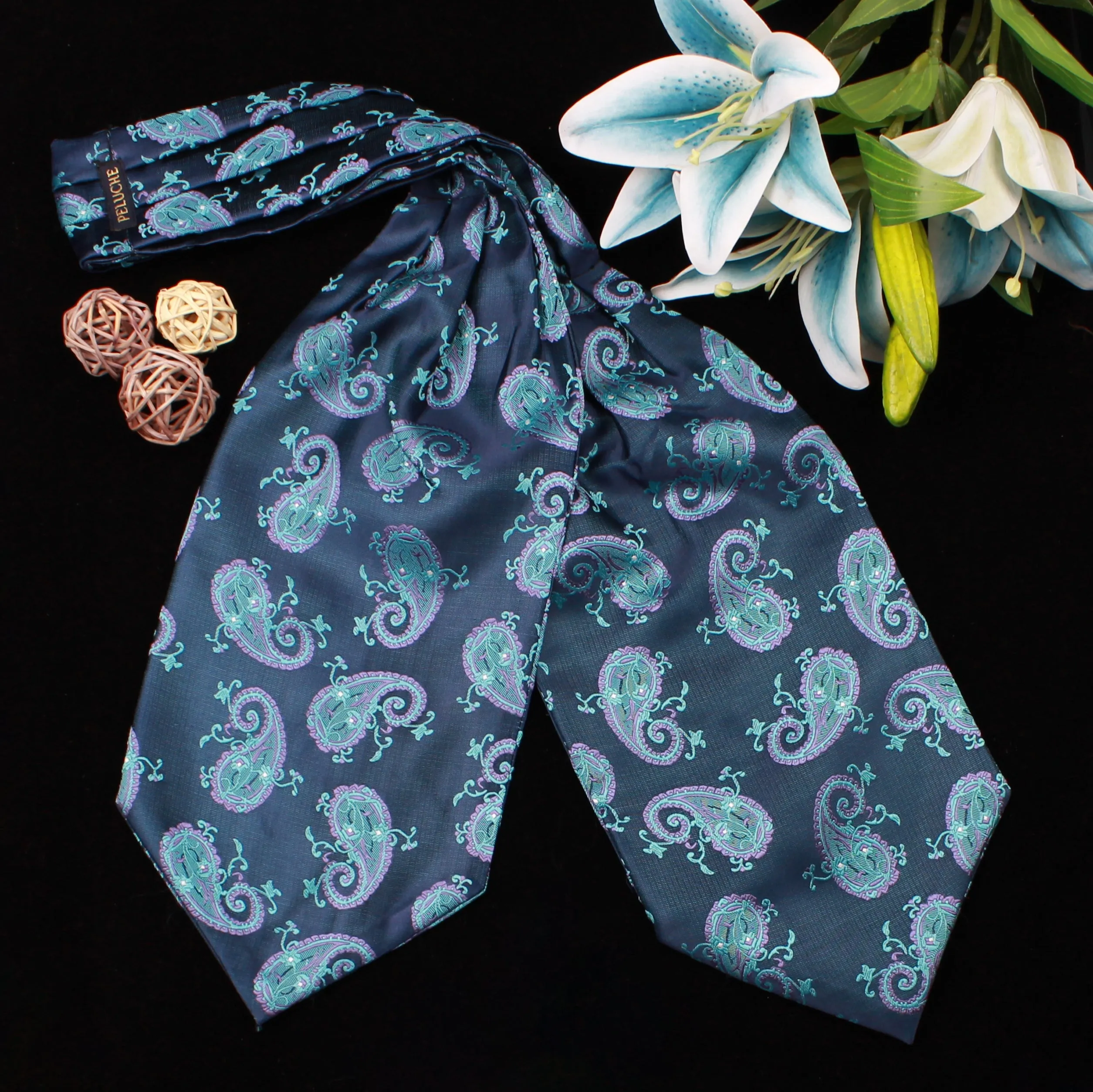 Peluche Paisley Dazzle Blue Cravat