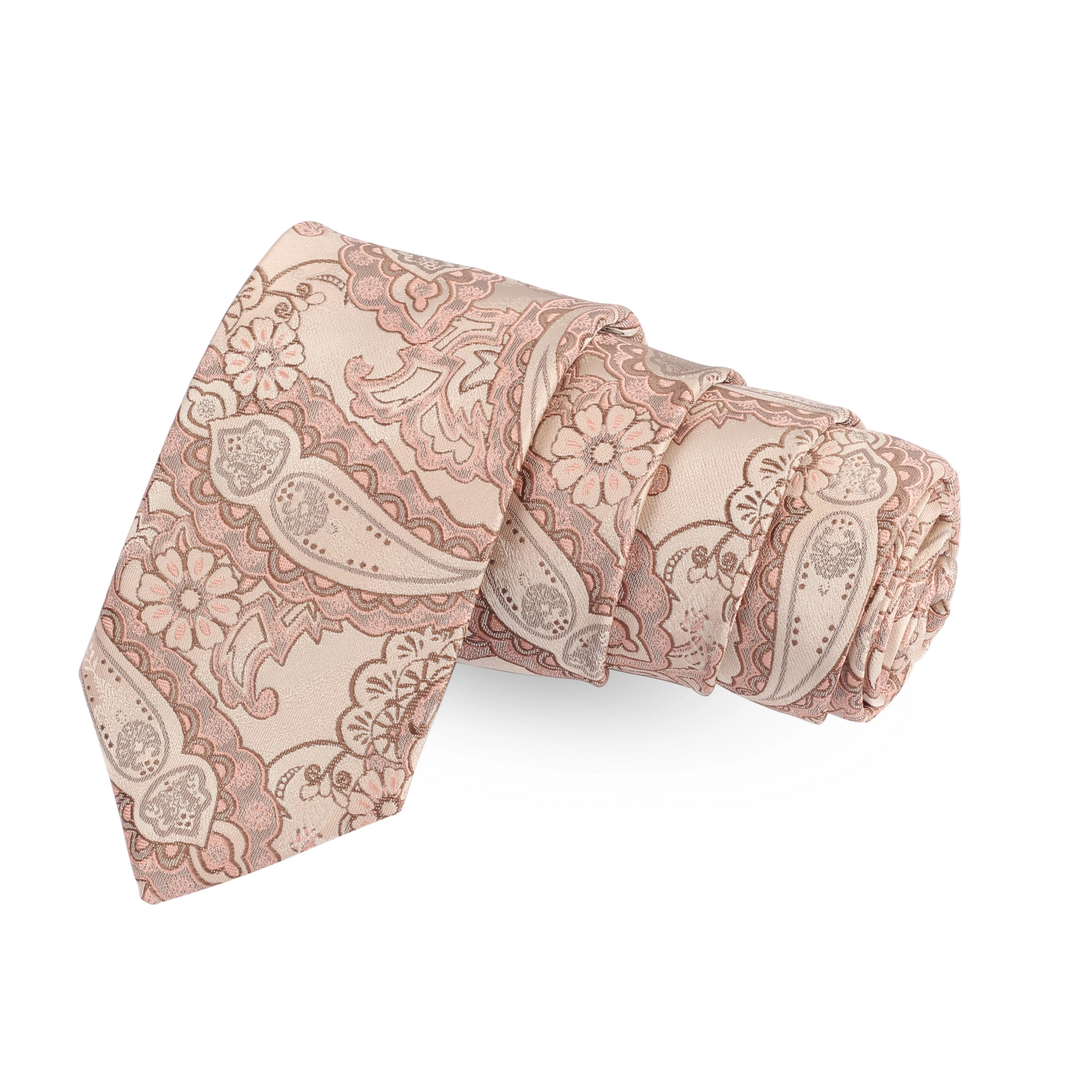 Peluche The Alluring Beige Microfiber Necktie For Men